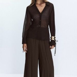 Zara Sheer Black Blouse